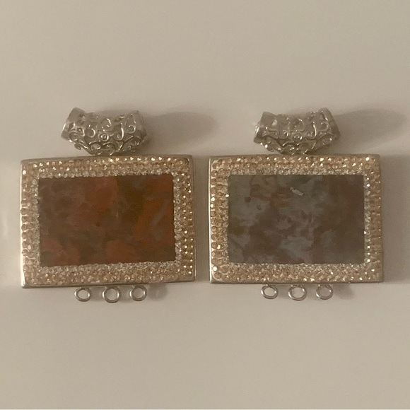 Lot of SEVEN Large Stone and Crystal Pendants - Picture 6 of 10